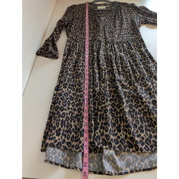 Anthropologie Maeve Juno Dress Animal Leopard Print Chic Boho Black Tan Size S - Picture 13 of 13